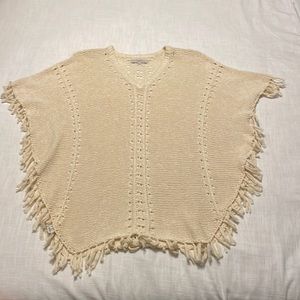 Loft Xs/S Knit Poncho with Fringe